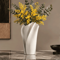 NEXAURAO® White Folded Art Vase