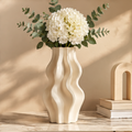 NEXAURAO® Cream Wave Ceramic Vase