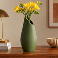 NEXAURAO® Sloped Olive Ceramic Vase
