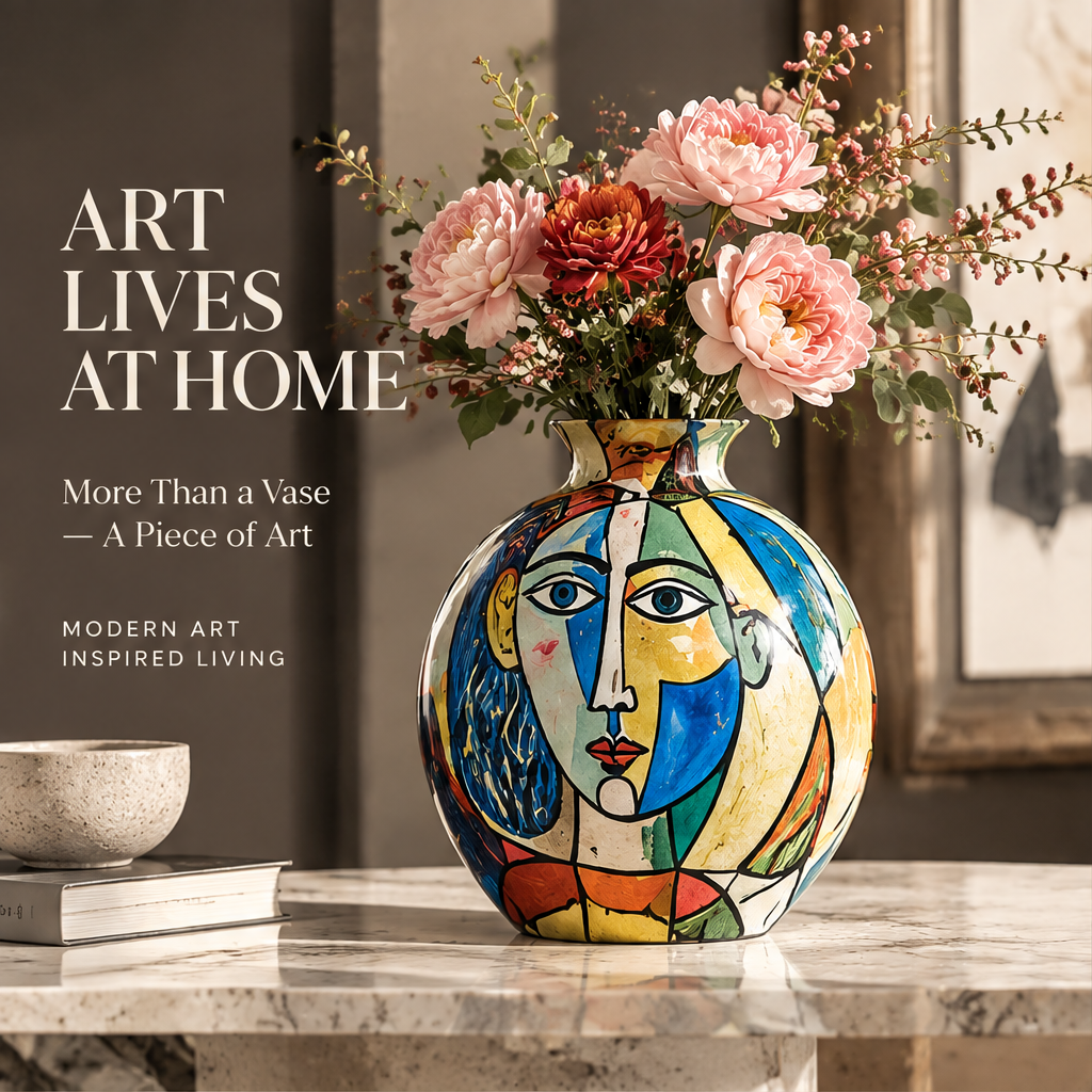 NEXAURAO® Abstract Cubist Art Vase