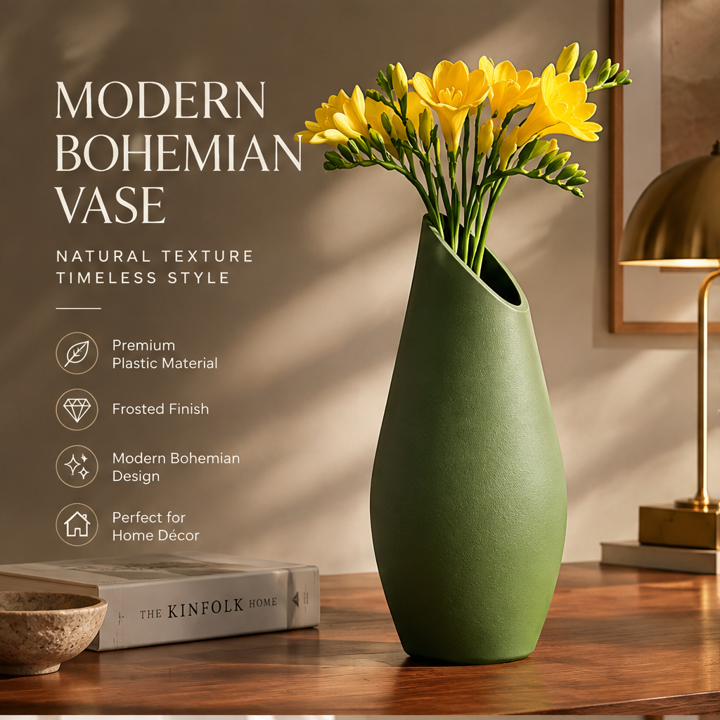 NEXAURAO® Sloped Olive Ceramic Vase