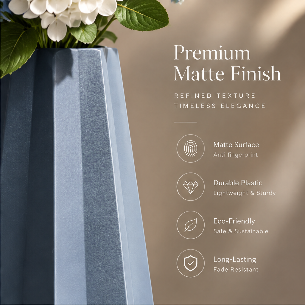 NEXAURAO® Slate Blue Geometric Vase