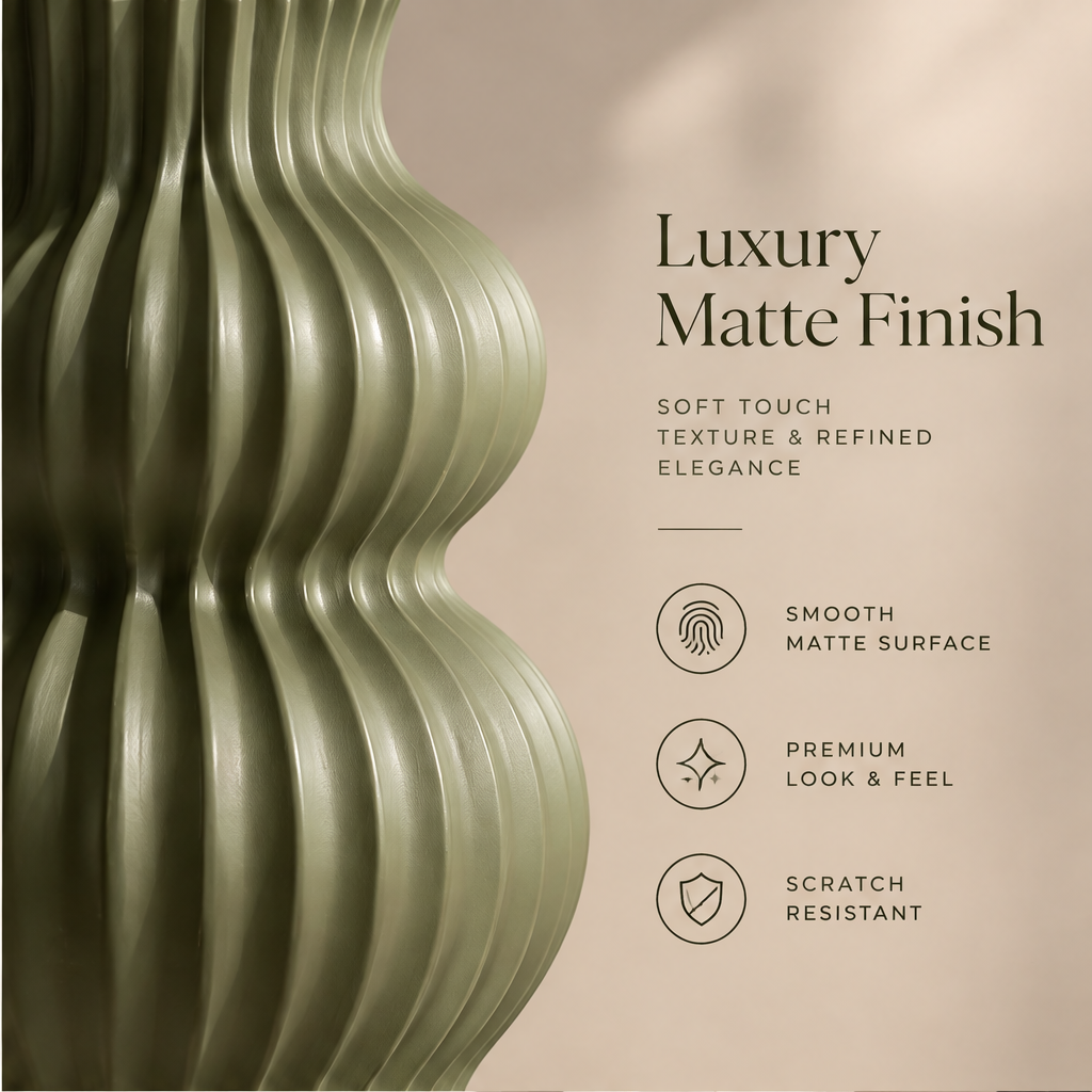 NEXAURAO® Sage Ribbed Tiered Vase