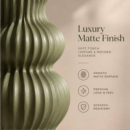 NEXAURAO® Sage Ribbed Tiered Vase