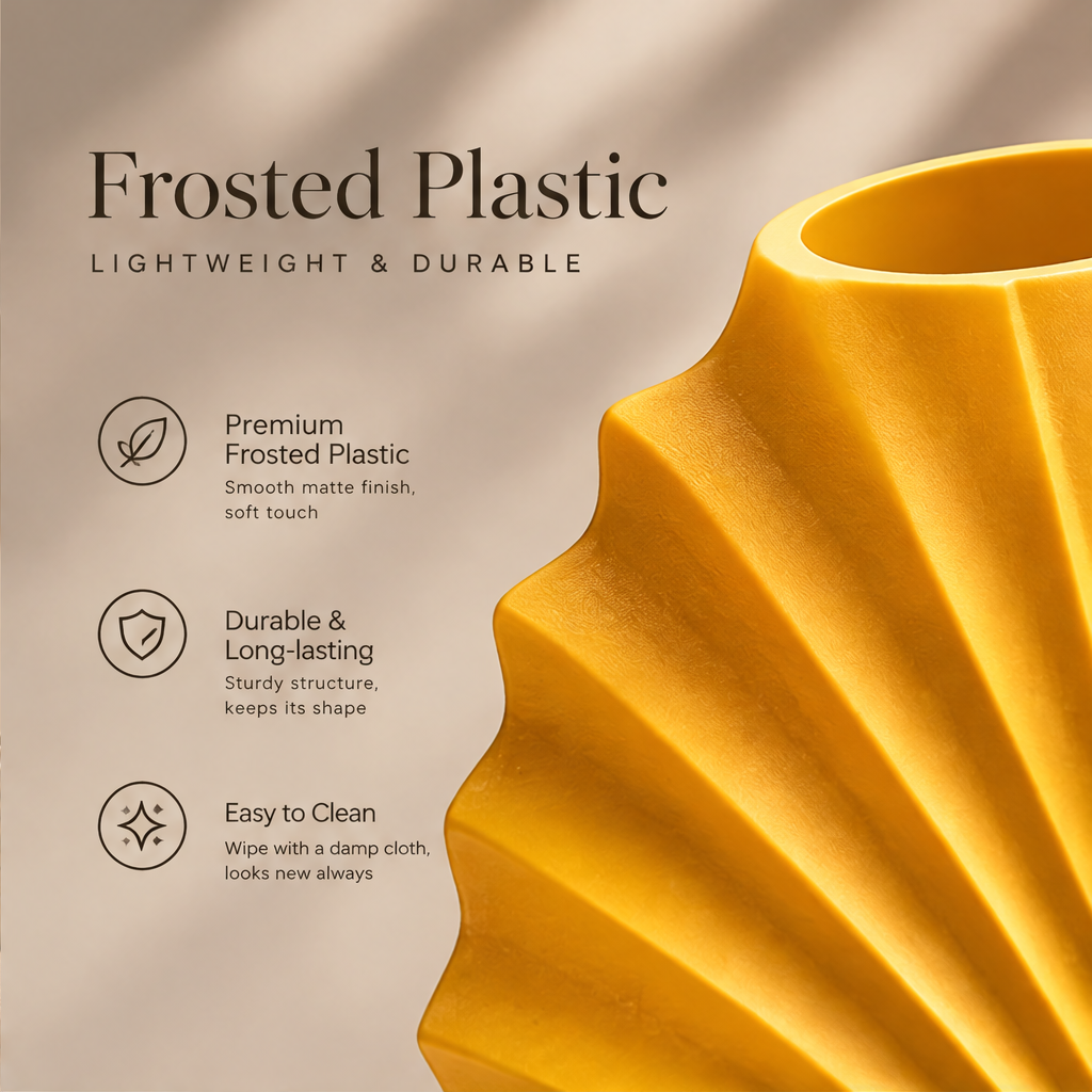 NEXAURAO® Shell Pleated Ceramic Vase