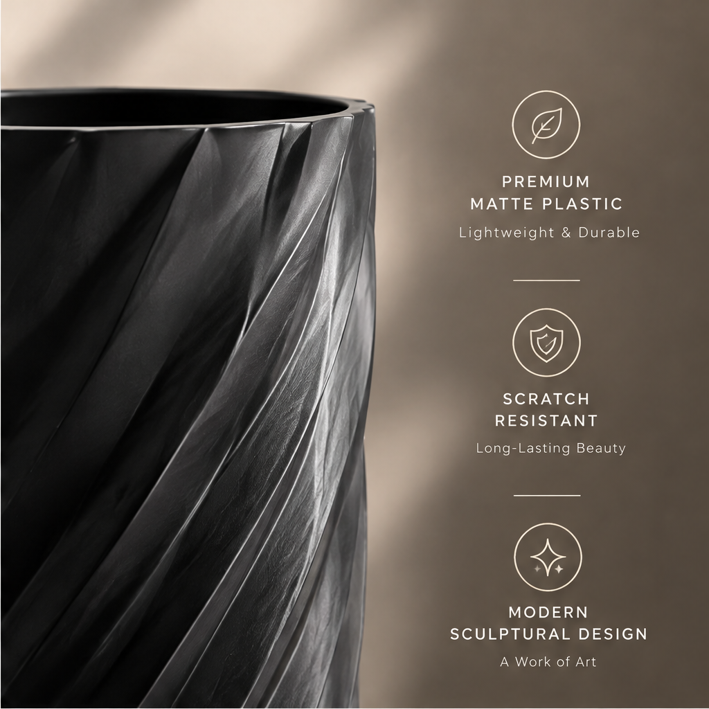 NEXAURAO® Midnight Spiral Column Vase