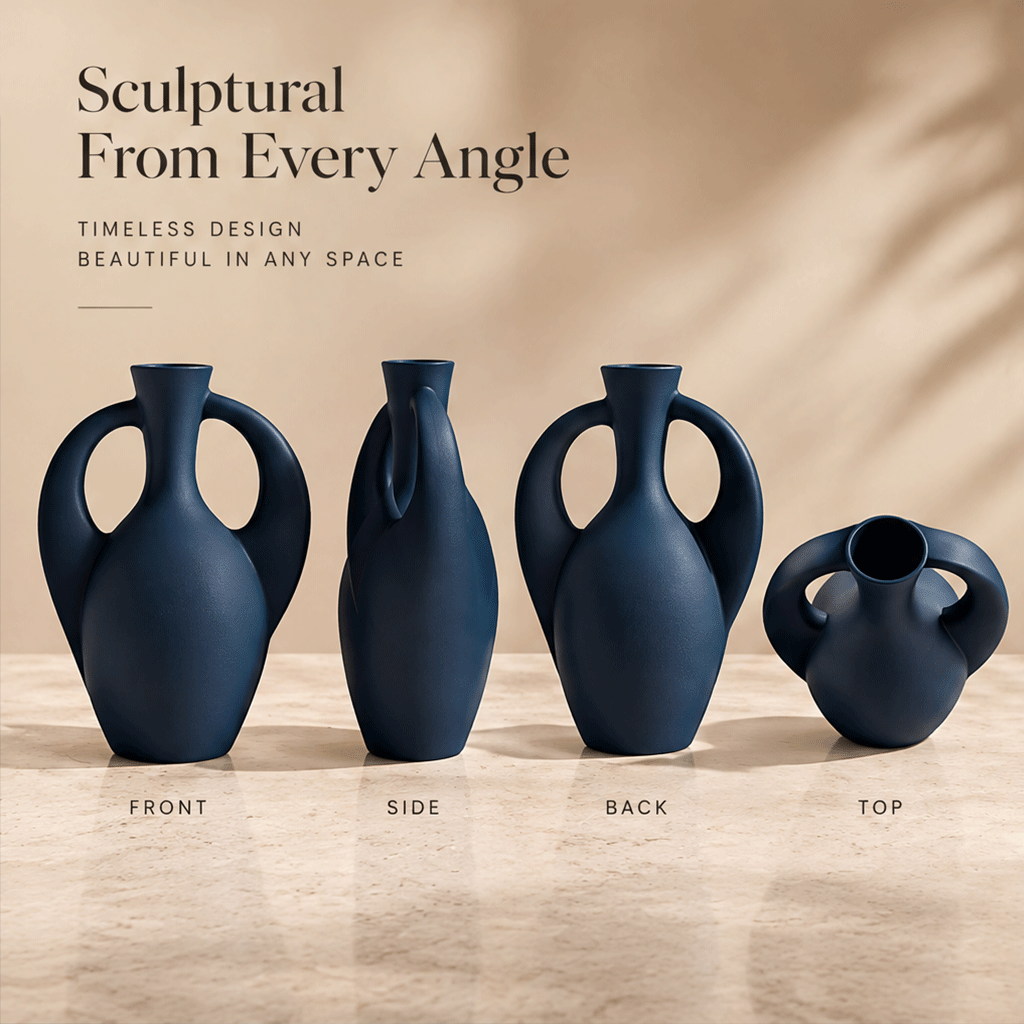 NEXAURAO® Dual Loop Ceramic Vase